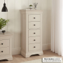 Wilmslow Dove Grey Painted 5 Drawer Tallboy Wellington Chest of Drawers