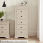 Wilmslow Dove Grey Painted 5 Drawer Tallboy Wellington Chest of Drawers
