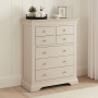 Wilmslow Dove Grey Painted Tall 4 over 3 Drawer Chest