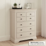 Wilmslow Dove Grey Painted Tall 4 over 3 Drawer Chest