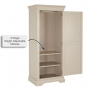 Wilmslow Dove Grey Painted 1 Door Single Wardrobe with Drawer