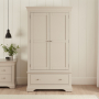 Wilmslow Dove Grey Painted 2 Door Double Wardrobe with Drawer