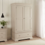 Wilmslow Dove Grey Painted 2 Door Double Wardrobe with Drawer