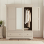 Wilmslow Dove Grey Painted 3 Door Triple Wardrobe with Mirror
