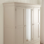 Wilmslow Dove Grey Painted 3 Door Triple Wardrobe with Mirror