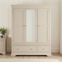 Wilmslow Dove Grey Painted 3 Door Triple Wardrobe with Mirror