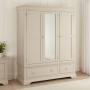 Wilmslow Dove Grey Painted 3 Door Triple Wardrobe with Mirror