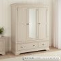 Wilmslow Dove Grey Painted 3 Door Triple Wardrobe with Mirror
