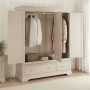Wilmslow Dove Grey Painted 3 Door Triple Wardrobe with Mirror