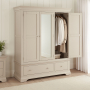 Wilmslow Dove Grey Painted 3 Door Triple Wardrobe with Mirror