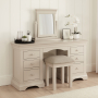 Wilmslow Dove Grey Painted Twin Pedestal Dressing Table Set with Mirror and Stool