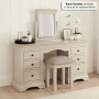 Wilmslow Dove Grey Painted Twin Pedestal Dressing Table Set with Mirror and Stool