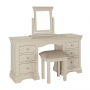 Wilmslow Dove Grey Painted Twin Pedestal Dressing Table Set with Mirror and Stool