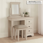 Wilmslow Dove Grey Painted Pedestal Dressing Table Set with Mirror and Stool