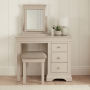 Wilmslow Dove Grey Painted Pedestal Dressing Table Set with Mirror and Stool