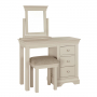 Wilmslow Dove Grey Painted Pedestal Dressing Table Set with Mirror and Stool