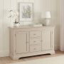 Wilmslow Dove Grey Painted Large 3 Drawer 2 Door Sideboard