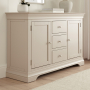 Wilmslow Dove Grey Painted Large 3 Drawer 2 Door Sideboard