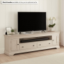 Wilmslow Dove Grey Painted XXL Widescreen TV Unit Stand – Up to 100” TV Size