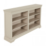 Wilmslow Dove Grey Painted Wide Low Double Bookcase
