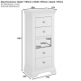 Wilmslow Dove Grey Painted 5 Drawer Tallboy Wellington Chest of Drawers