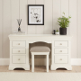 Wilmslow White Double Pedestal Dressing Table Set with Stool