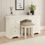 Wilmslow White Double Pedestal Dressing Table Set with Stool