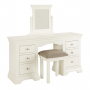 Wilmslow White Double Pedestal Dressing Table Mirror and Stool Set