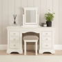 Wilmslow White Double Pedestal Dressing Table Mirror and Stool Set