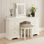 Wilmslow White Double Pedestal Dressing Table Mirror and Stool Set