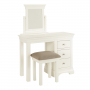 Wilmslow White Single Pedestal Dressing Table Set with Mirror + Stool