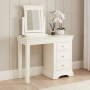 Wilmslow White Single Pedestal Dressing Table Set with Mirror