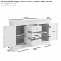 Wilmslow White Painted Large 3 Drawer 2 Door Sideboard