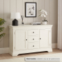 Wilmslow White Painted Large 3 Drawer 2 Door Sideboard