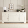Wilmslow White Painted Extra Large 4 Drawer 4 Door Sideboard