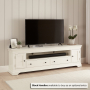 Wilmslow White Painted XXL Widescreen TV Unit Stand – Up to 100” TV Size