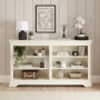 Wilmslow White Painted Wide Low Double Bookcase