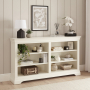 Wilmslow White Painted Wide Low Double Bookcase