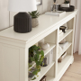 Wilmslow White Painted Wide Low Double Bookcase