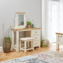 Cotswold Cream Painted Dressing Table with Fabric Stool and Mirror Set