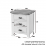 Downton Grey Painted 3 Drawer Bedside Table