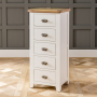 Cheshire Cream Painted 5 Drawer Tallboy Wellington Chest of Drawers