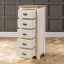 Cheshire Cream Painted 5 Drawer Tallboy Wellington Chest of Drawers