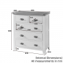 Westbury Blue Painted 2 over 3 Drawer Chest of Drawers