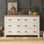 Cheshire Cream Painted Large Wide 6 Drawer Chest of Drawers