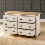 Cheshire Cream Painted Large Wide 6 Drawer Chest of Drawers