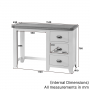 Cheshire Oak 3 Drawer Pedestal Dressing Table