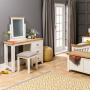 Cheshire Cream Pedestal Dressing Table Set with Mirror & Stool