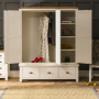 Cheshire Cream Painted Triple 3 Door Mirrored Wardrobe with 3 Drawers