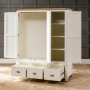 Cheshire Cream Painted Triple 3 Door Mirrored Wardrobe with 3 Drawers